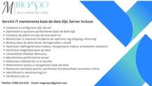Servicii IT mentenanta baze de date MS SQL
