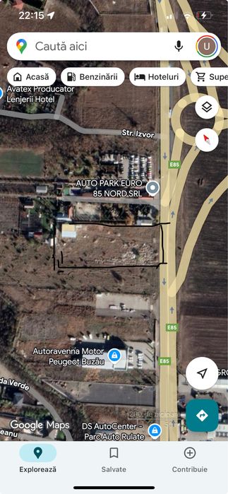 LANGA AUTOROLA . teren 5000 mp E85