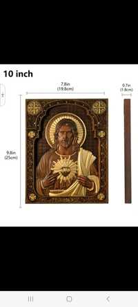 Isus Hristos icoana sculptata manual.