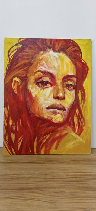 Портрет девушки. 80-60 см. Холст, акрил