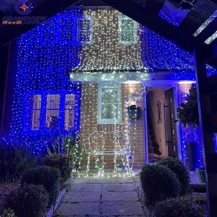 Instalatie 3x6m tip perdea ploaie flash 6m inaltime led mare fir gros