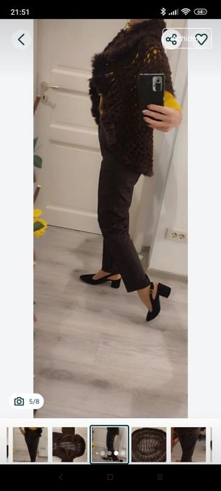 Bolero maro, forma circulară, cu blăniță, model unic, maneci trei sf