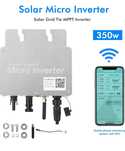Микро соларен инвертор 350W MPPT 22-60V DC 230 V Smart Wi-Fi  IP65