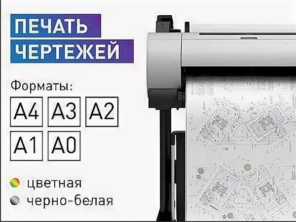Распечатка чертежей широкоформатная печать от А4- до А0+