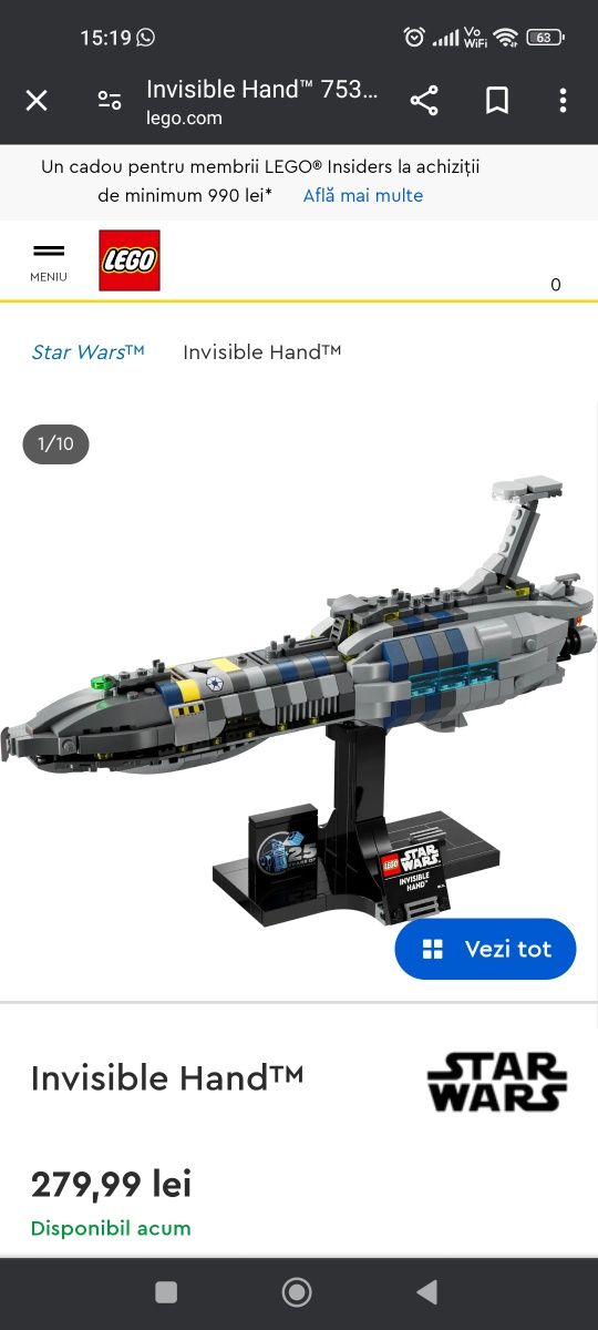 Vând Lego star wars 75377