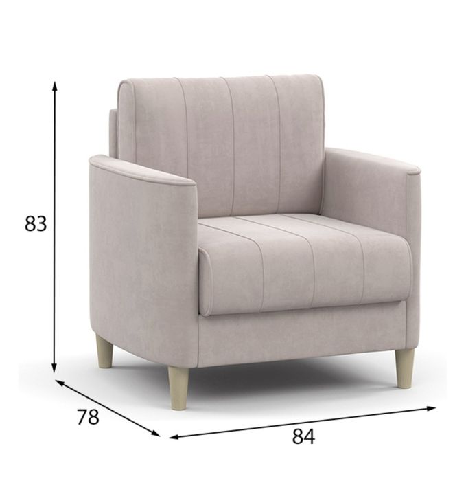 Кресло Euromebel Лора, светло-розовый
