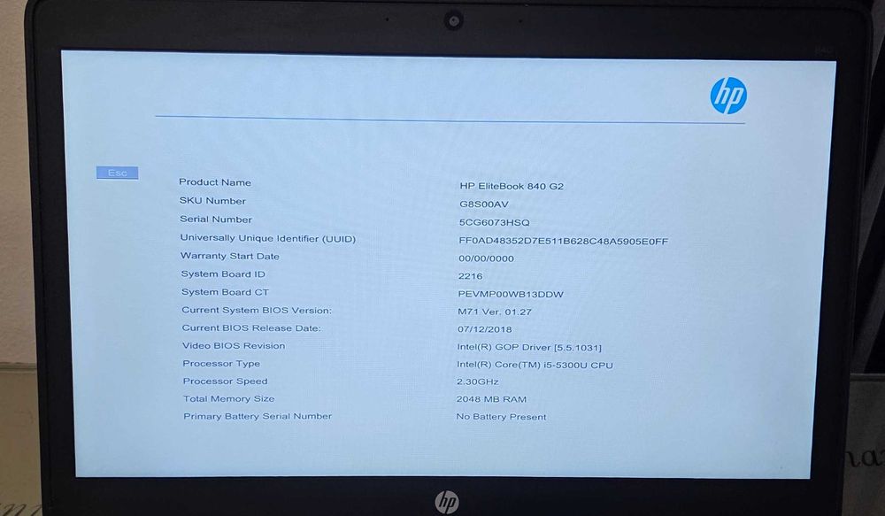 Laptop core i5 gen 5 - Hp EliteBook 840 G2 - functional perfect