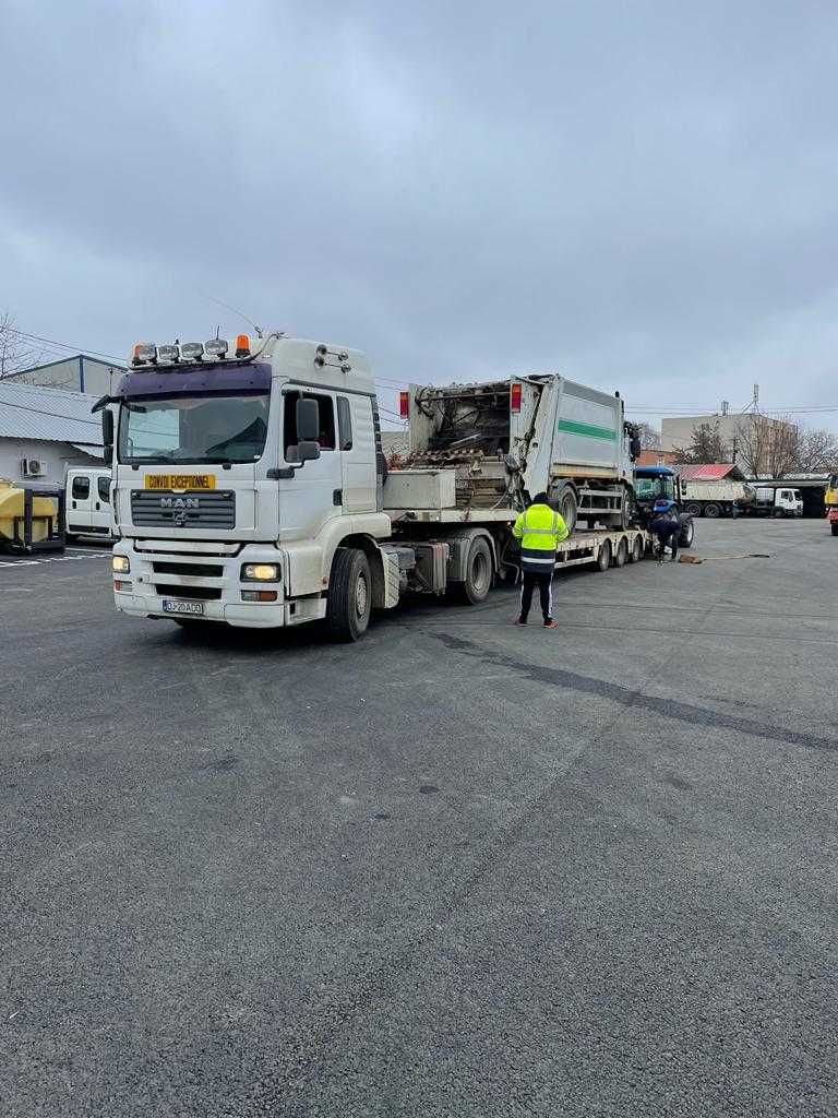 Transport cu trailer agabaritic utilaje, tractoare, combine agricole