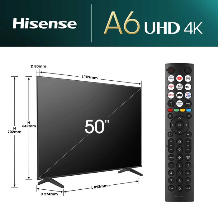 Телевизор Hisense 50A6N 4K UHD VIDAA Smart