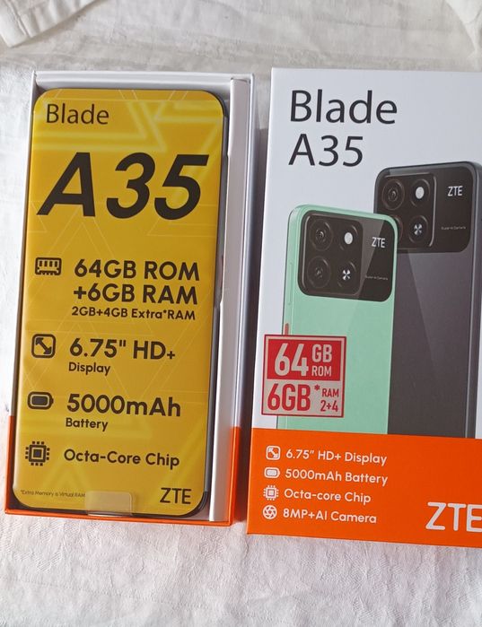 telefon mobil ZTE BLADE A 35, 64 GB, nou.