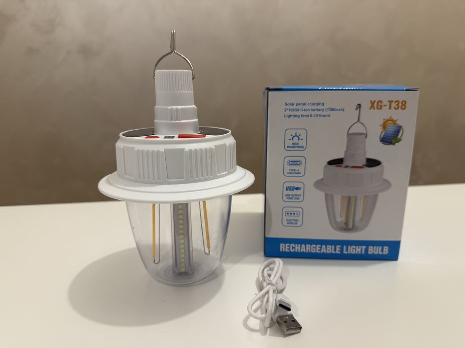 Lampa solara Camping cu acumulator, 3x LED, 57x SMD, 6 led x RGB