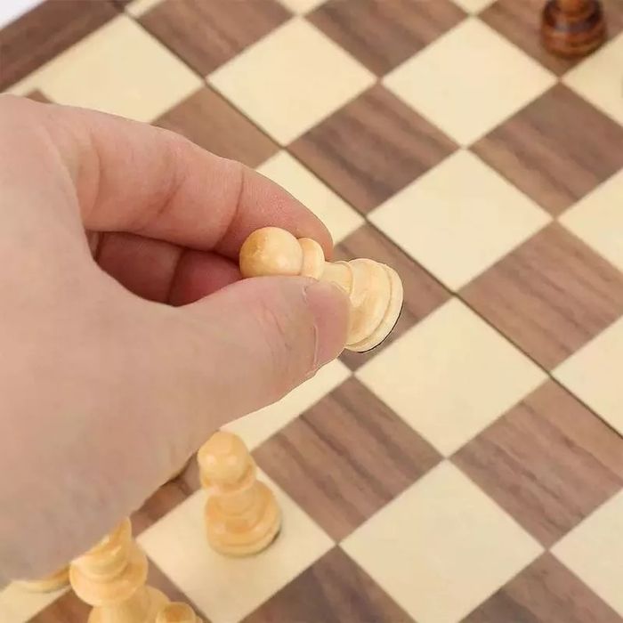 Joc 3 In 1  Sah, Table, Dame, Cutie Lemn, 50x50cm