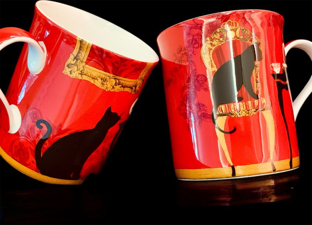 Комплект чаши за кафе или чай Lanchester Fine Bone Porcelain с котки