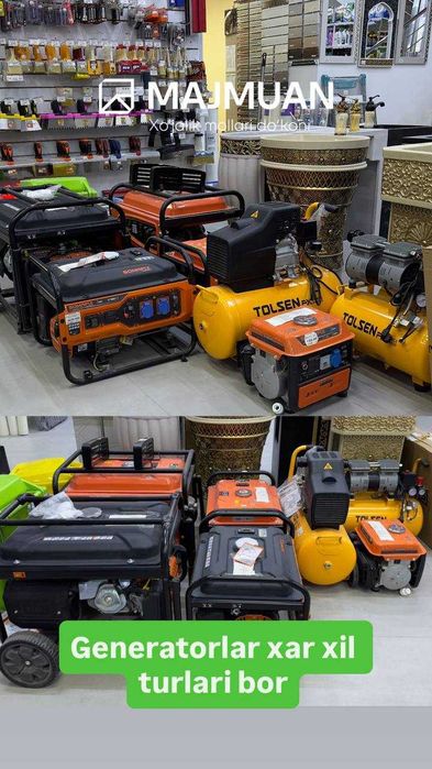 Generatorlar xar xil turlari bor