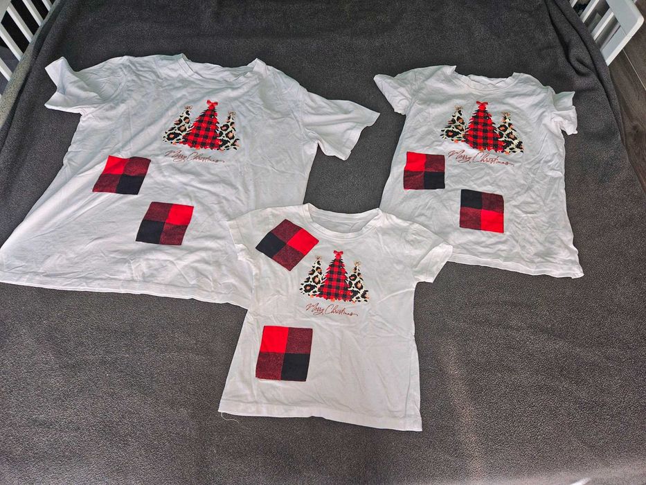 Коледни тениски комплект за цялото семейство за фотосесия