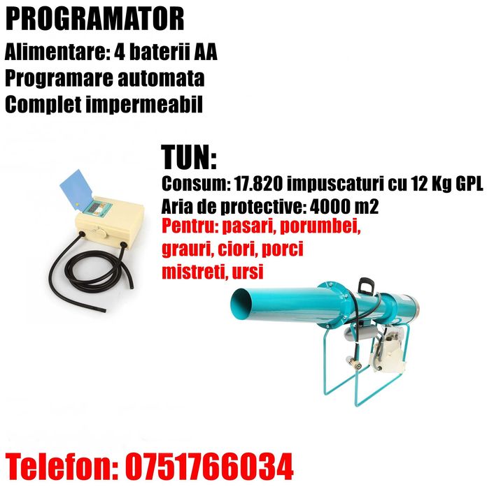 Tun anti pasari  grauri ciori porci mistreti ursi + timer programator