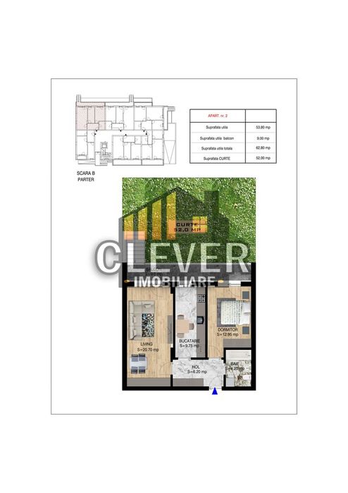 Apartament 2 camere cu Gradina 52mp Th Pallady Sector 3
