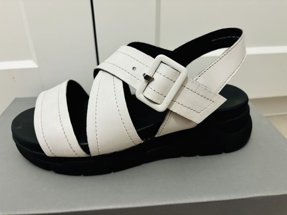 Sandale albe 38 din piele naturala