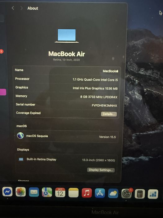 MacBook Air 2020 1.1 GHz Quad-Core Intel Core i5