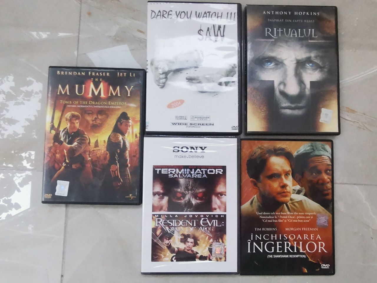 Filme 100  colectie DVD Terminator Salvation Mumia Resident Evil