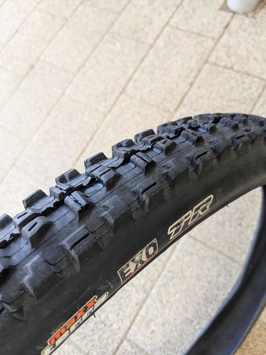 Set cauciucuri MTB Maxxis Minion DHR II 29x2.4 MaxxTerra Logo alb