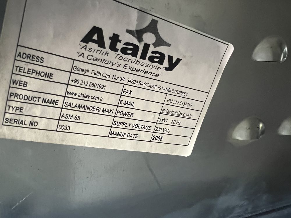 Salamandra cu lift 2 zone Atalay - 230V -3 KW