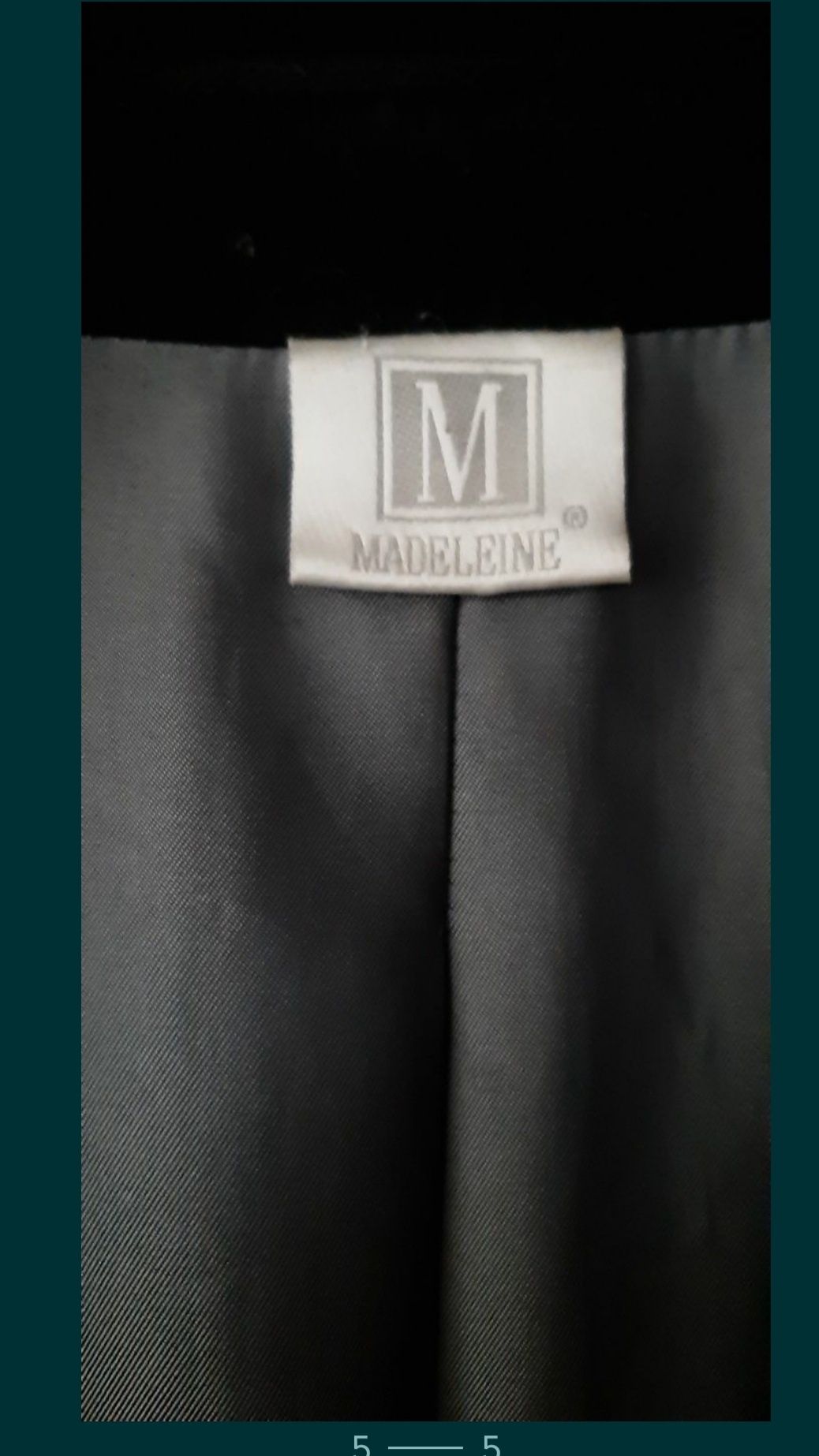 Palton Madeleine,casmir pur 100% negru elegant superb L