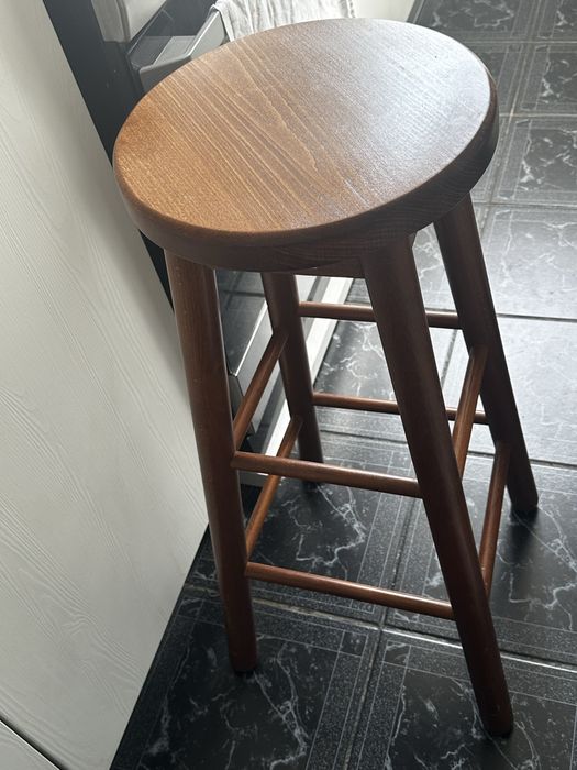 Scaun de bar fix, lemn stejar 75cm