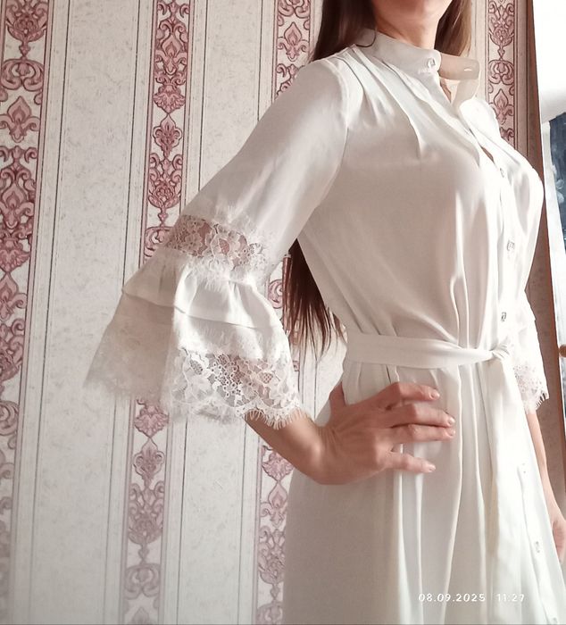 Платье белое длинное