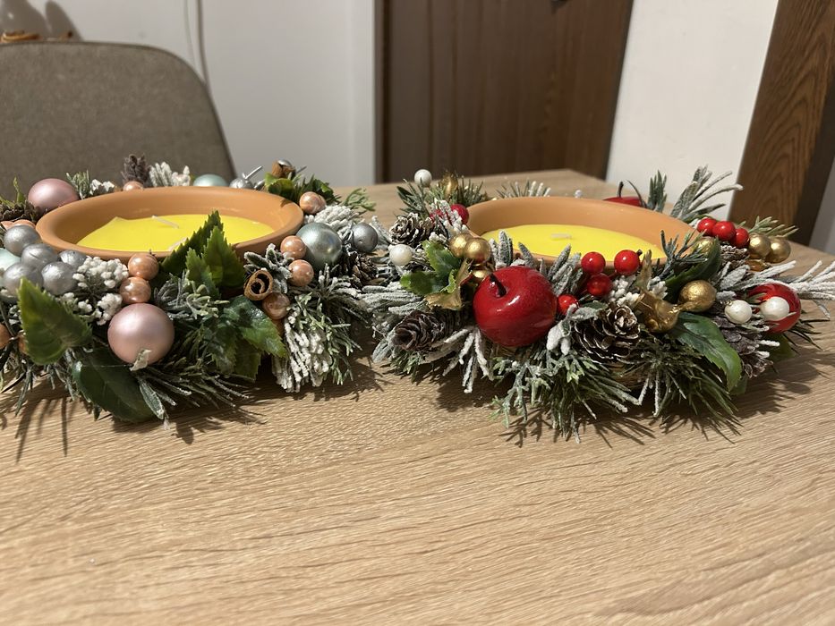 Aranjament Craciun cu lumanare