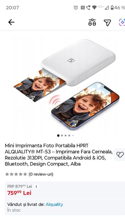 Mini imprimanta foto color