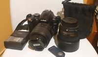 Nikon D5000 și obiectiv 18-55 VR, acumulator original, încărcător