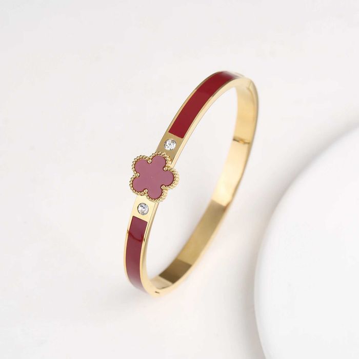 Луксозна дамска гривна с детелина и кристали Van Cleef, различни цвето