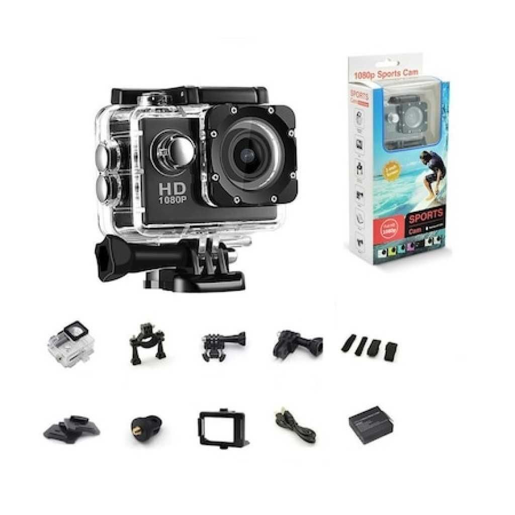 Екшън камера SPORTS CAM, водоустойчива, 4K HD/ Мегапиксели 16