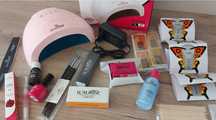 Kit Unghii Lampa Roz Buffer Sabloane Ulei cuticule oja Top coat pila s