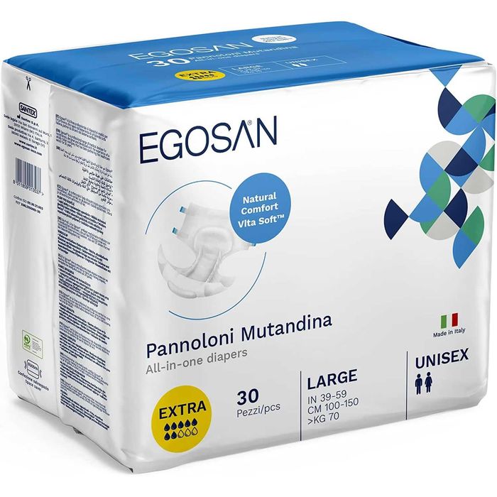 Scutece adulti EGOSAN LARGE extra 7 picaturi 90 buc