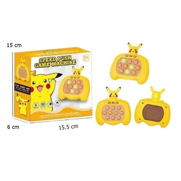 Jucarie Pop it electrica, Pokemon Pikachu, IdeallStore®, galben, 13 cm