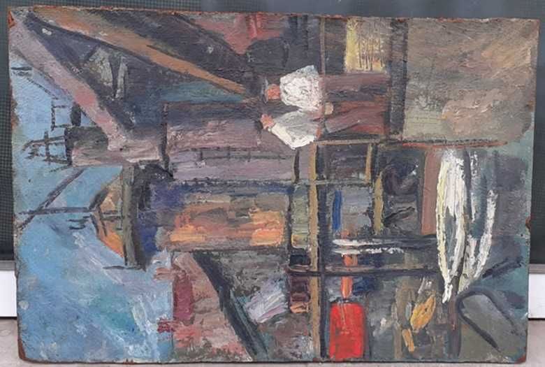 Tablou vechi - coacaze rosii - semnat Octav Bancila