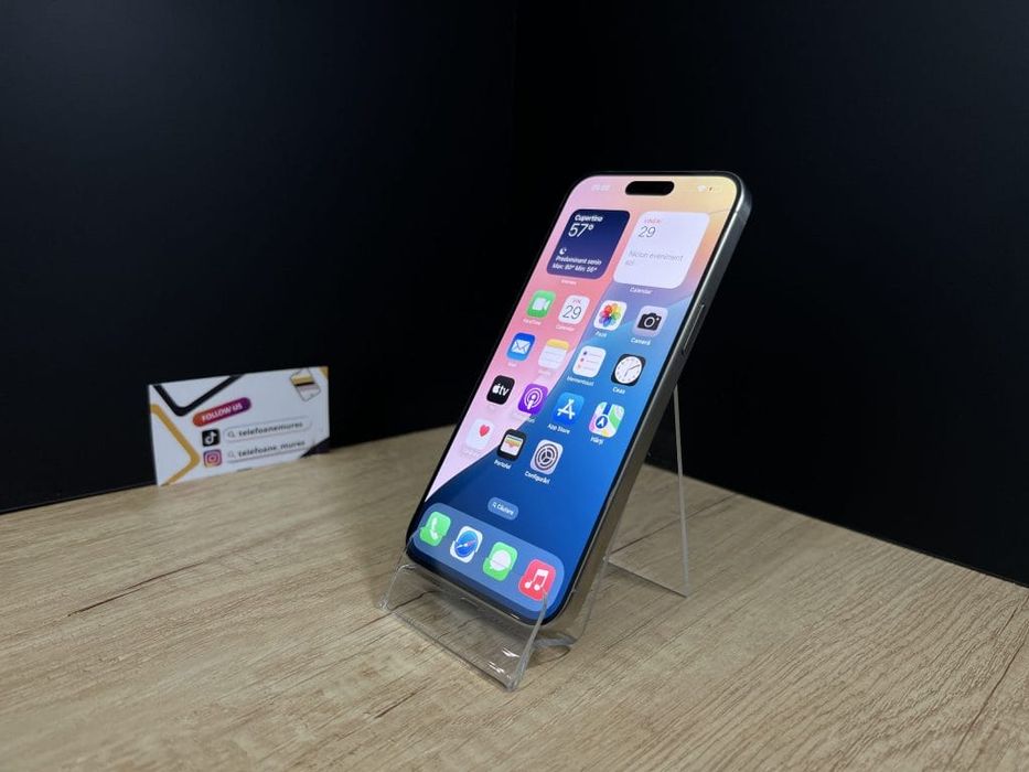 Iphone 15 Pro Max 256Gb Natural Titanium 3 ani garanție, Telefoane Mur