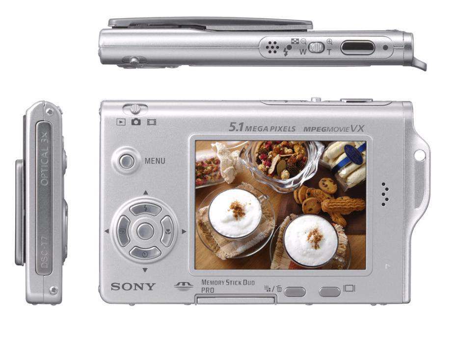Sony CyberShot 5.1 Megapixel Silver Digital Camera - DSC-T7