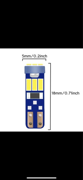 Bec led T5 6500k Alb rece