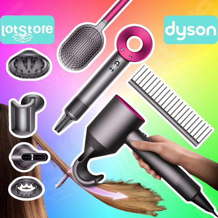 Скидки 30% фен для волос оригинал с насадками Dyson Sypersonic дайсон