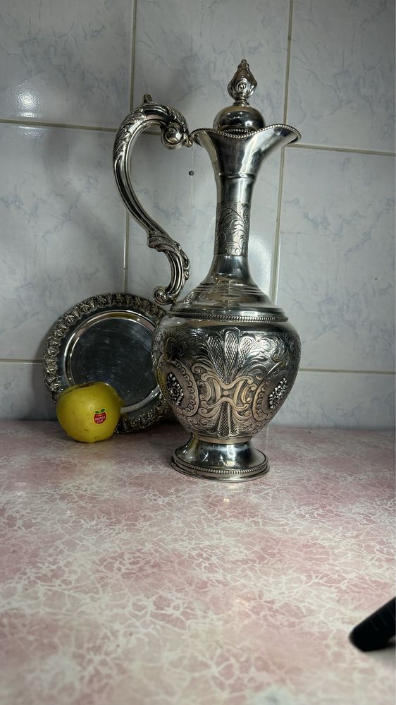 Serebreniy chaynik s tarelkami 925probi 978gr