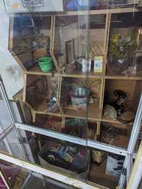 Стелаж с кошове шкаф стъклена витрина инвентар магазин