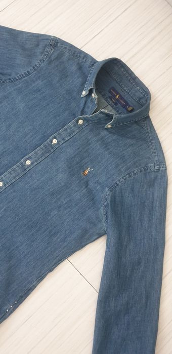 POLO Ralph Lauren Slim Fit Cotton / M ОРИГИНАЛ! Мъжка Дънкова Риза!