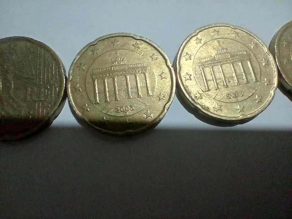 5 monede 20 euro cent 2000/2008