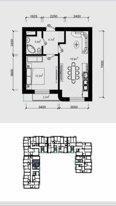 Продается новостройка с кадастром Aviasozlar plaza, 46 квадратов
