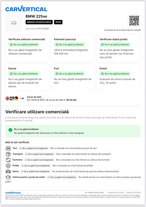 Bmw 225 XE plug-in hybrid 2021 224 cp xdrive revizie istoric curat