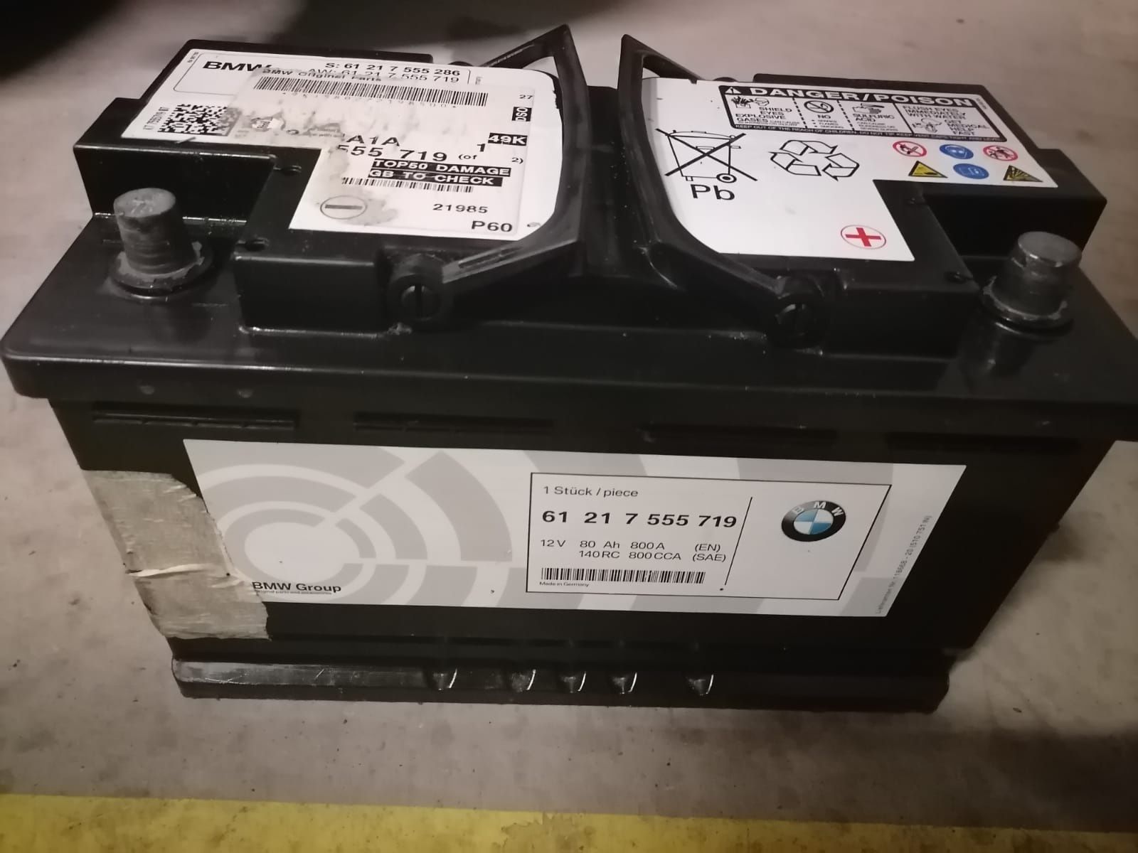 Baterie auto BMW 80 amperi cu 800 la pornire Agm cu Start stop origina