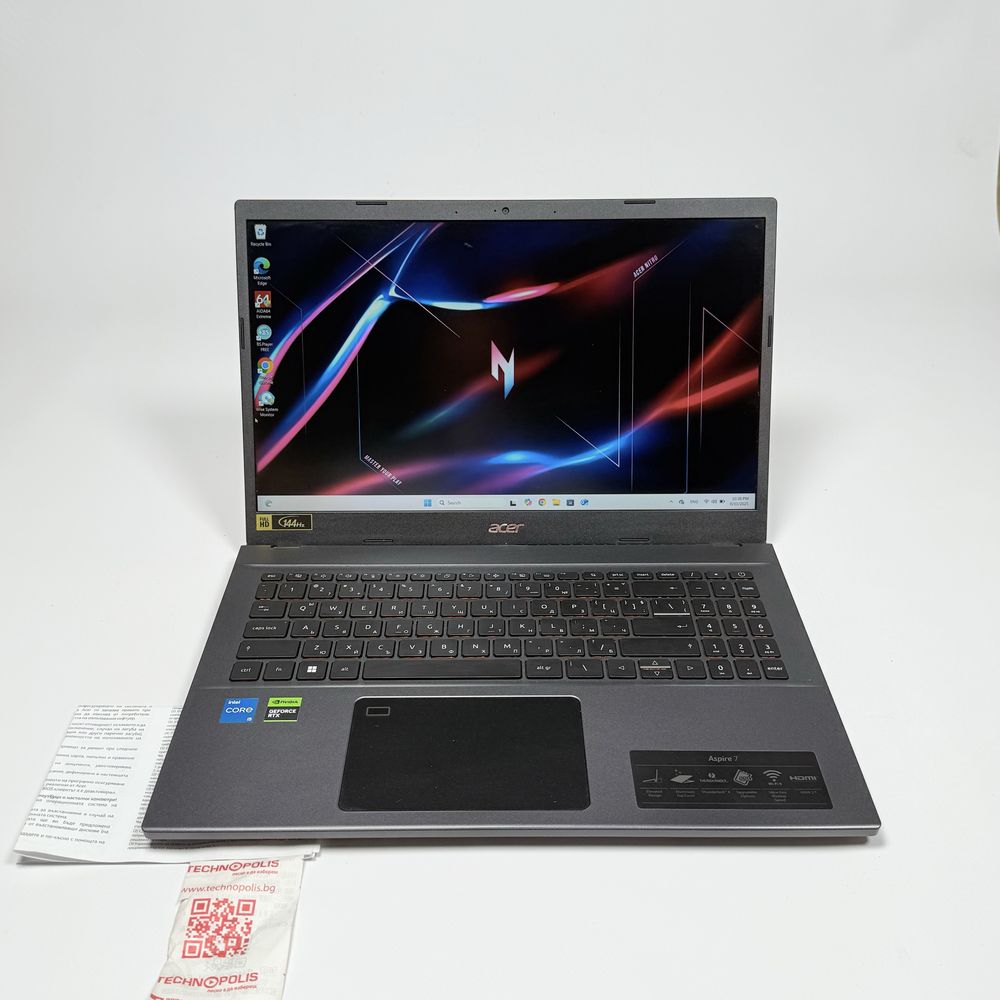 Гаранция Acer Aspire 7/15,6” 144Hz IPS/i5-12450H/RTX 2050/16GB/512GB